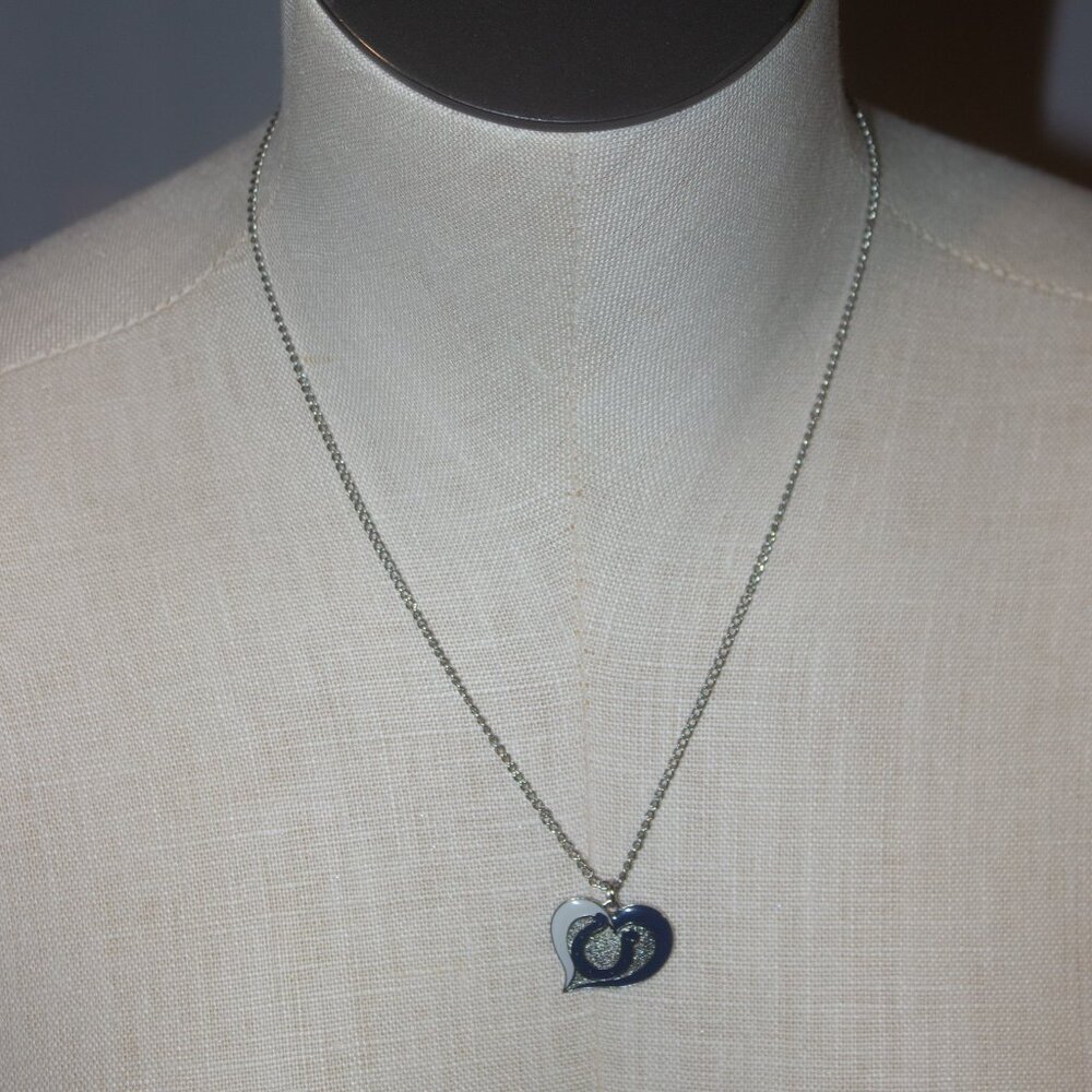 NFL Indianapolis Colts Swirl Heart Necklace